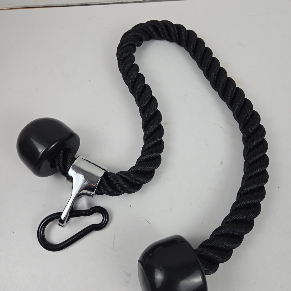 Heavy Duty 34 Inch Tricep Rope Cable Attachment Black Braided Gym Pulley NWOT
